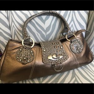 Carlo G gold and print purse